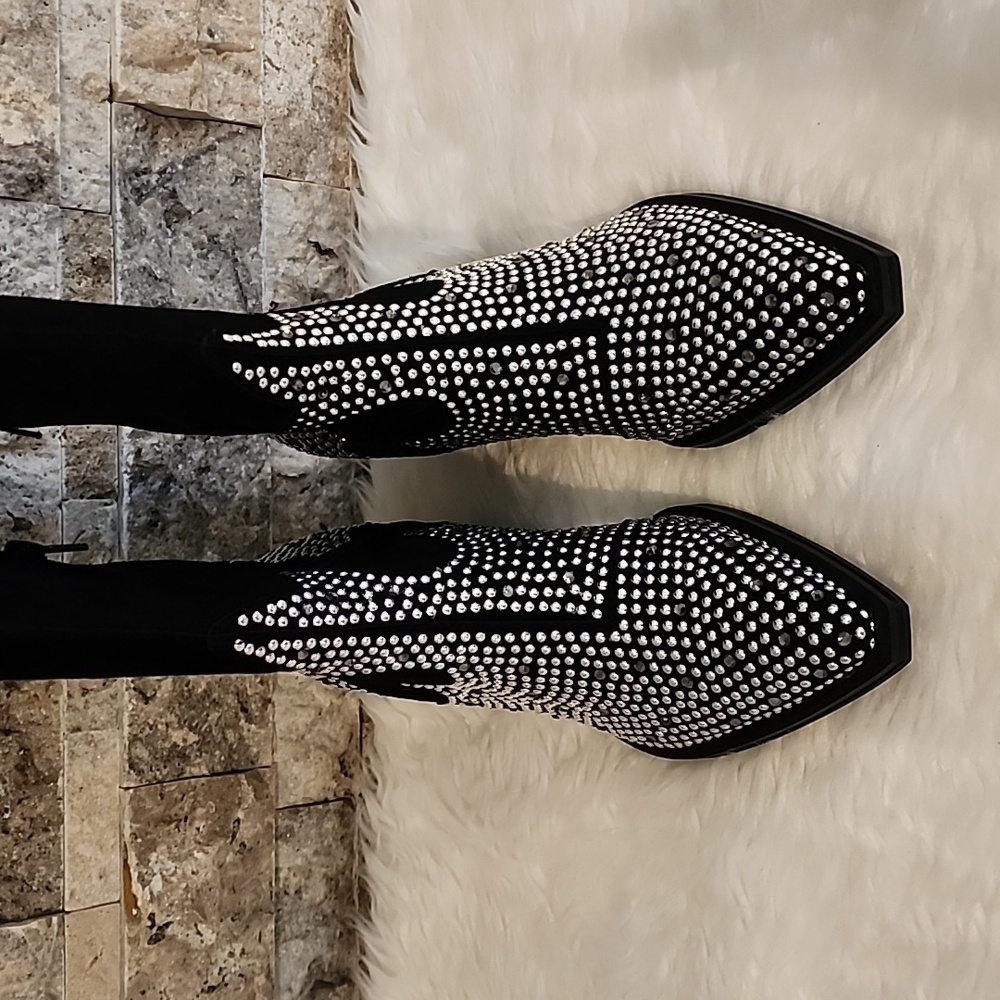 Matisse Dumplin  Black and Silver Women's Cowboy Boots Brand New - Picture 5 of 14